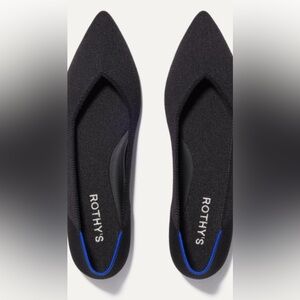 Rothy's Black 🖤 🌟 THE POINT II SUPER COMFY 6.5 Flats Sleek and Minimalist Design
